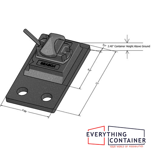 Deck Mount Plate 2 holes 3D Image No riser
