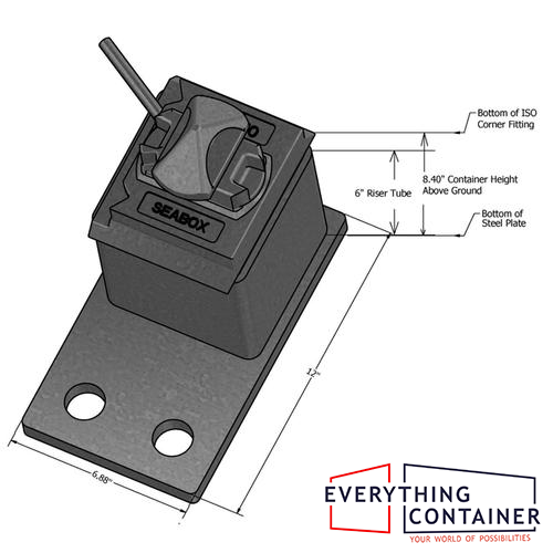 Deck Mount Plate 2 holes 3D Image Top Right Side View