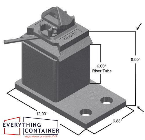 Deck Mount Plate 2 holes 3D Image Left Side View